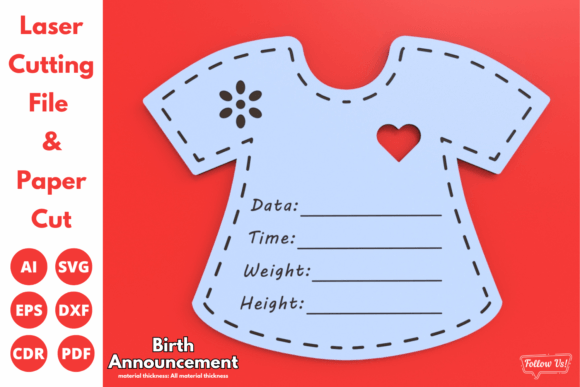 Download Birth Announcement, Laser Cut Files, Svg - Announcement Collection
