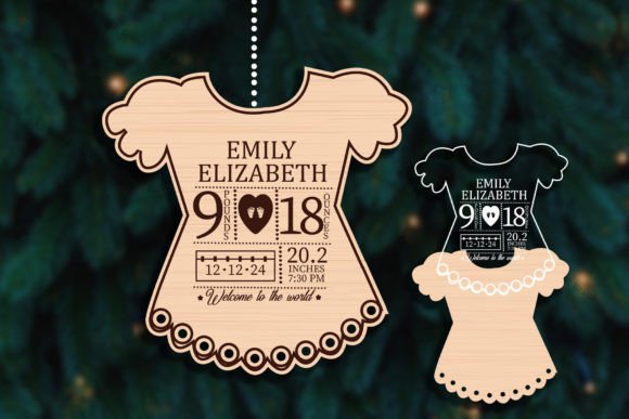 Download Birth Announcement Ornament Laser Cut - Announcement Collection