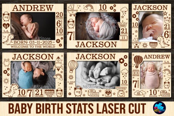 Download Baby Announcement Photo Frame Laser Cut - Announcement Collection